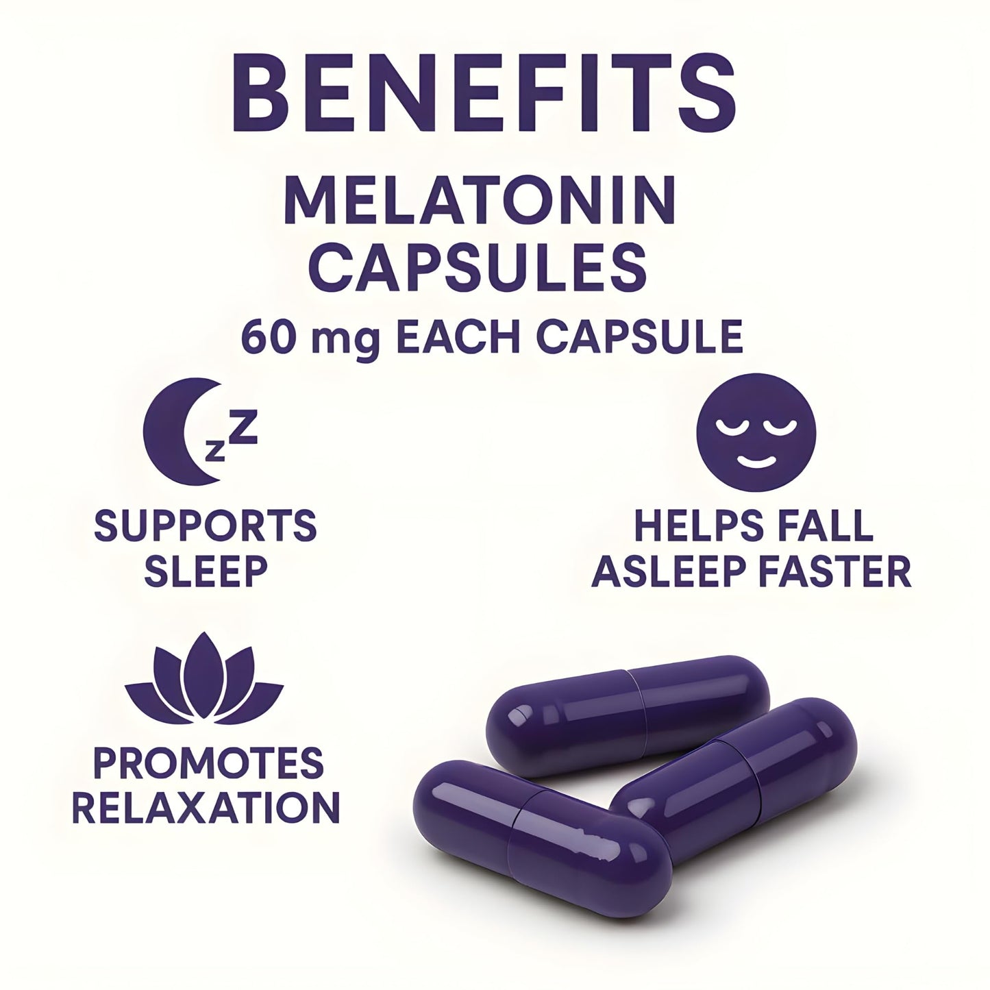 BUY THE CRAVE Melatonin 60mg Extra Strength Capsules, 500 Count