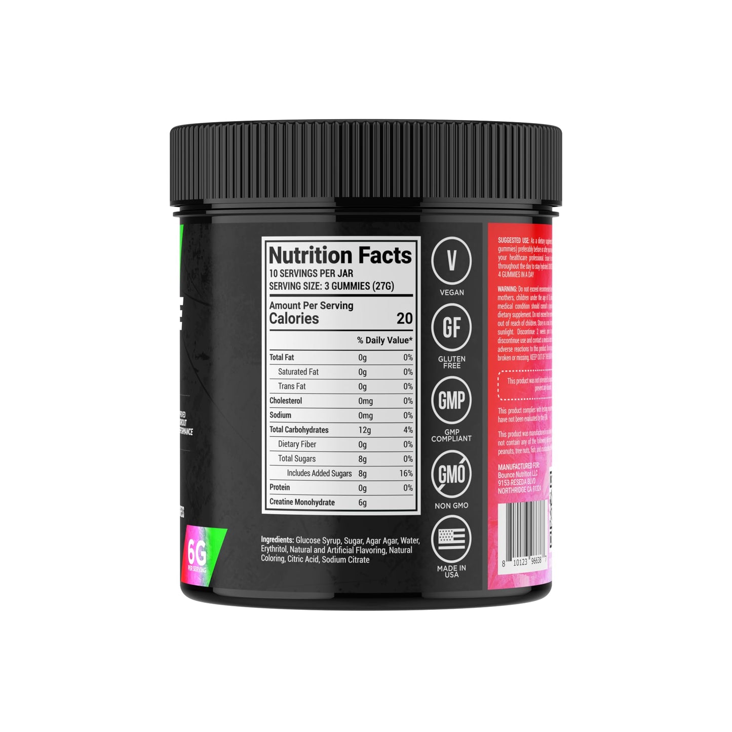 Bounce Pro Creatine Monohydrate Gummies 30 Count