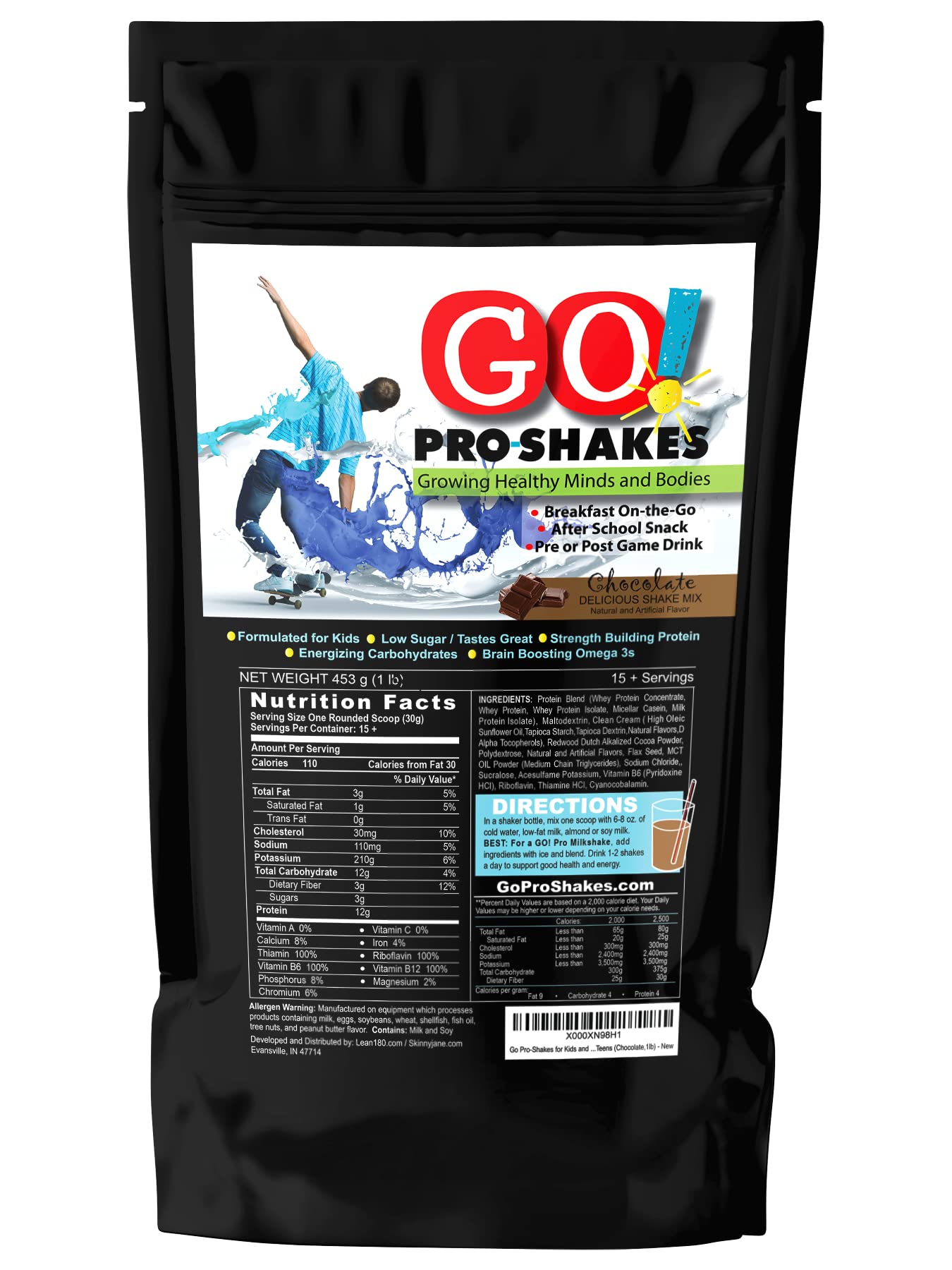 Skinny Jane GO Pro Shakes Protein Powder for Kids and Teens Powder 16 Servings