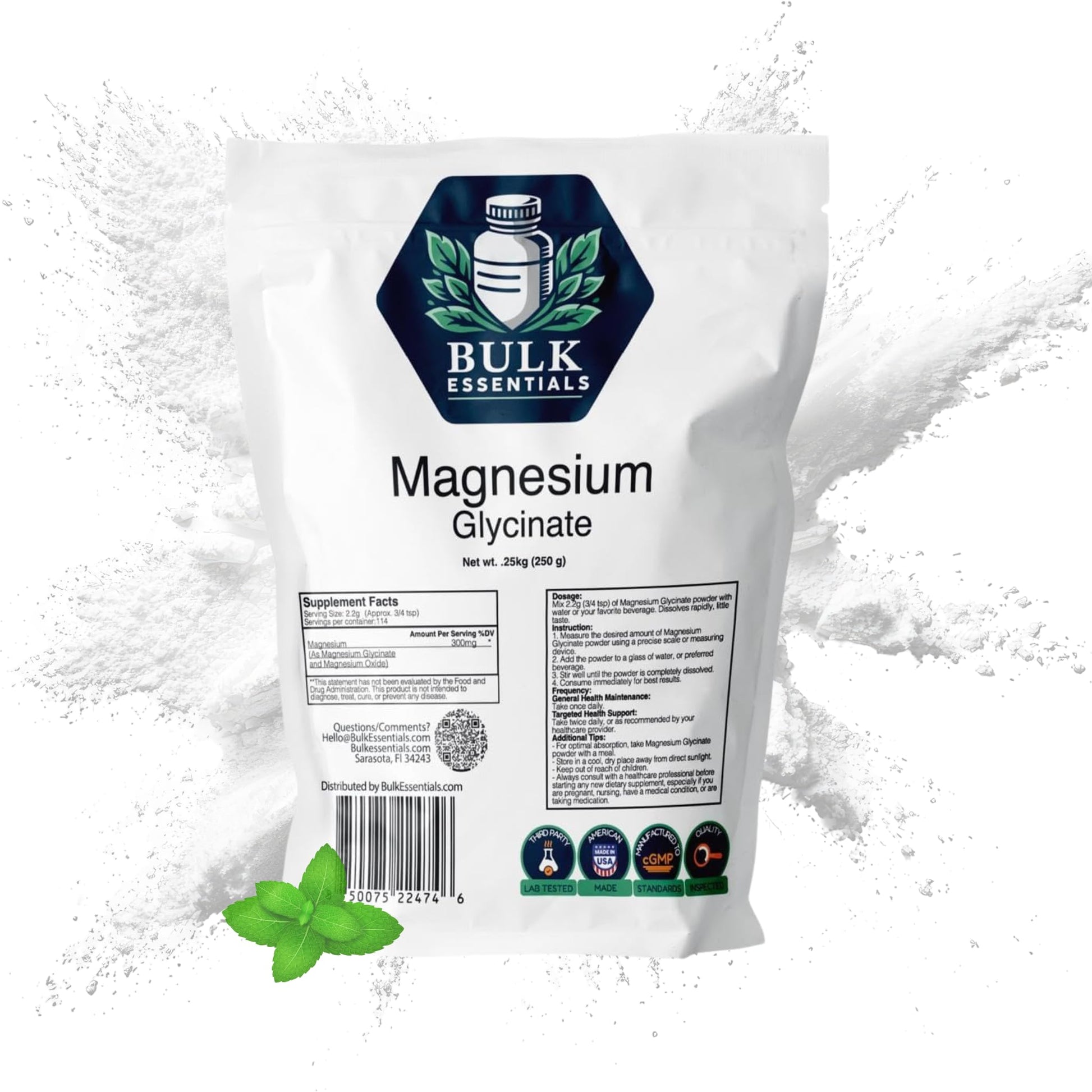 Bulk Essentials Magnesium Glycinate Powder 8.81 oz