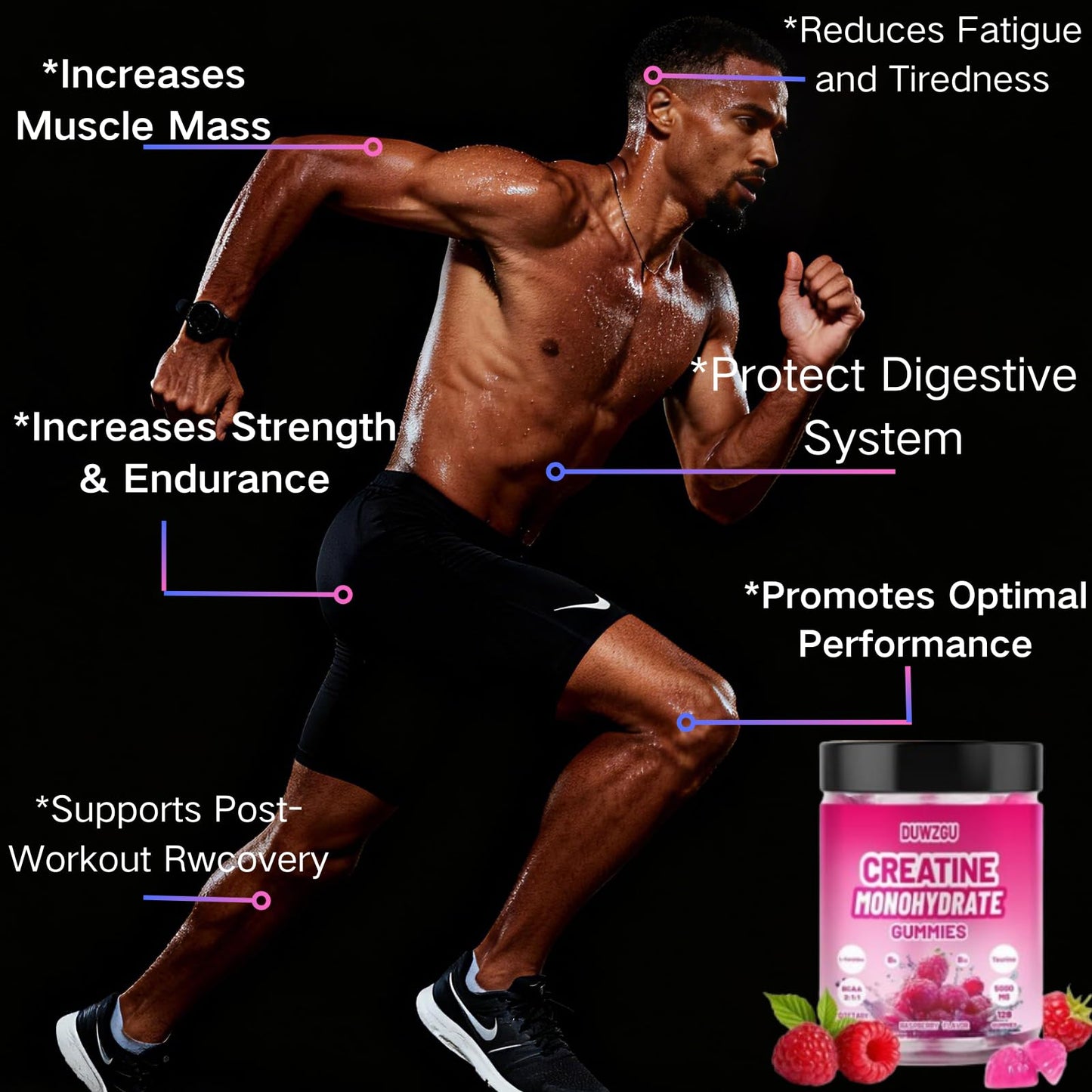 DUWZGU Creatine Monohydrate Gummies 128 Count