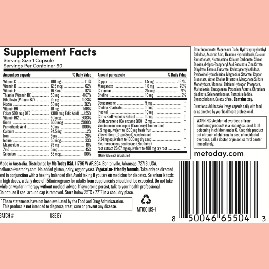 me today Daily Multivitamin for Women Capsules, 30 Count
