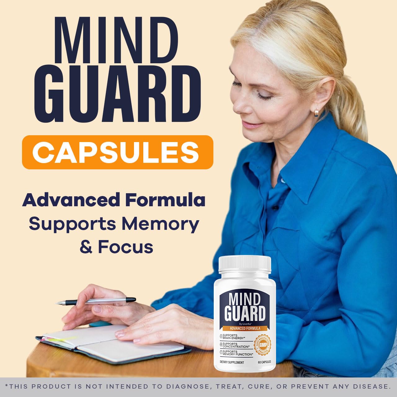 LIVORKA Mind Guard Brain & Memory Support Capsules, 300 Capsules