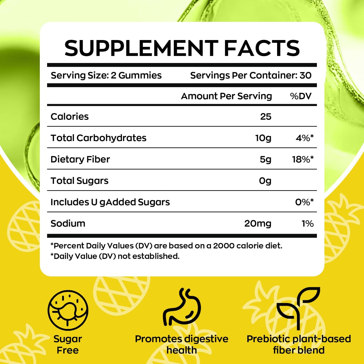 Yidout Adult Fiber Probiotic Gummies, 60 Count