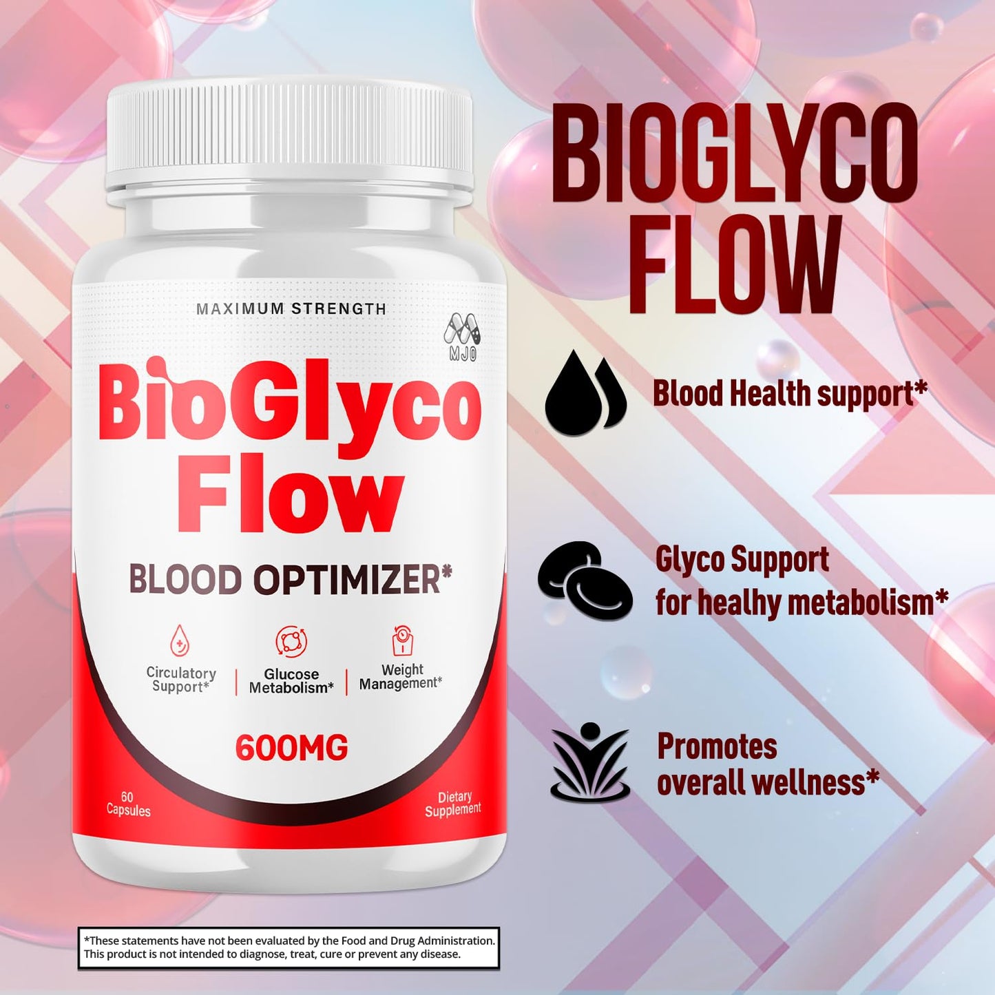 MJO BioGlyco Flow Blood Optimizer, 180 Capsules