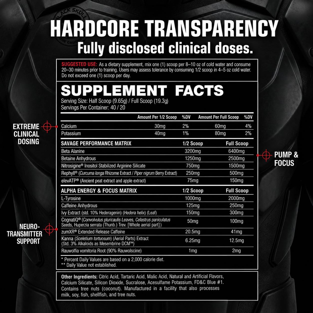 BLACK SKULL Bone Crusher Pre Workout Capsule, 60 Capsules