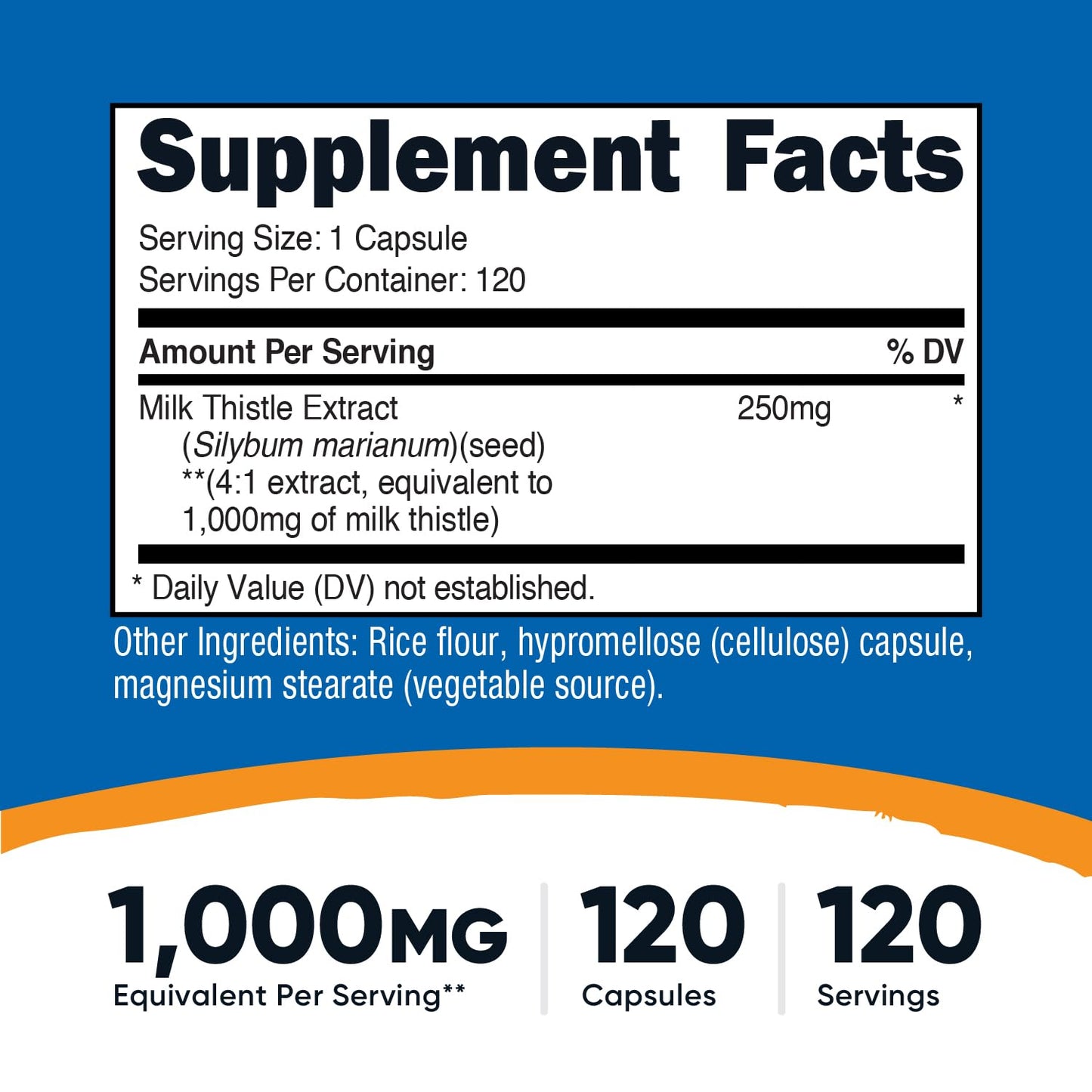 Nutricost Milk Thistle Extract Capsules, 120 Count
