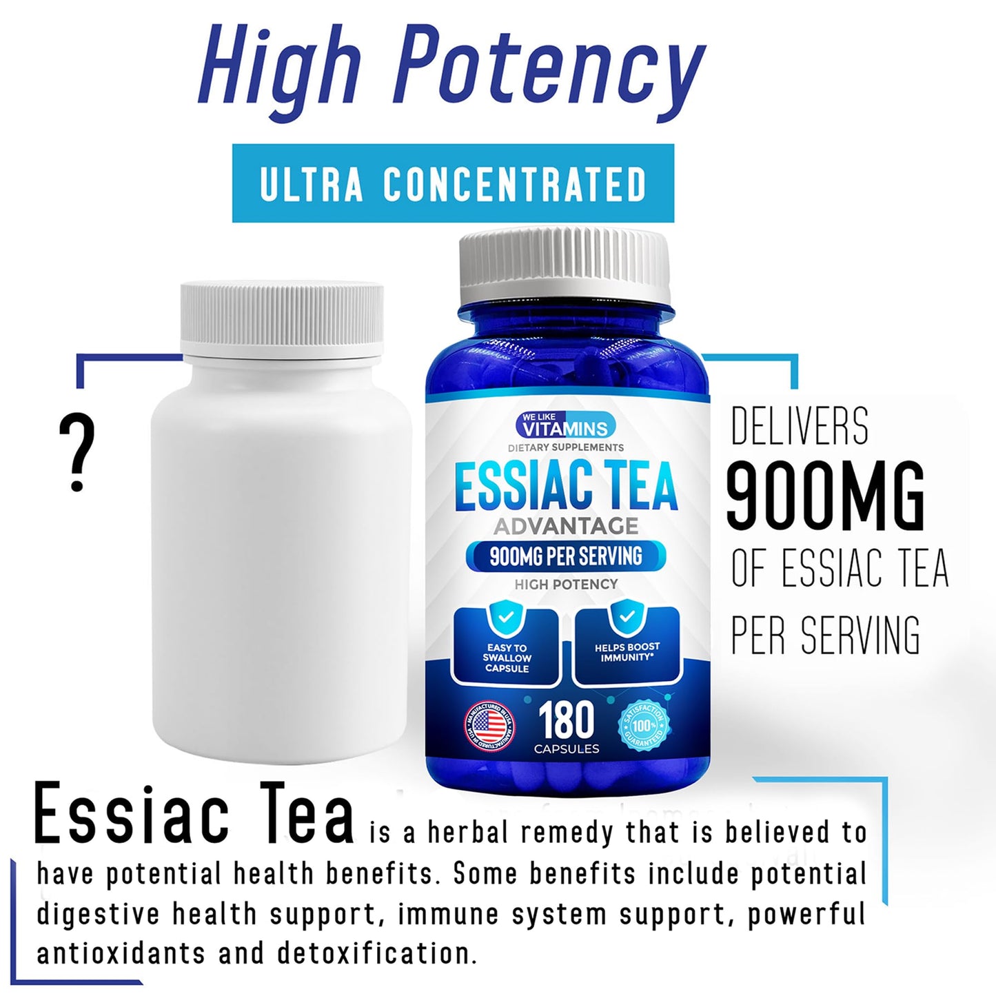 We Like Vitamins Essiac Tea Capsules 180 Capsules