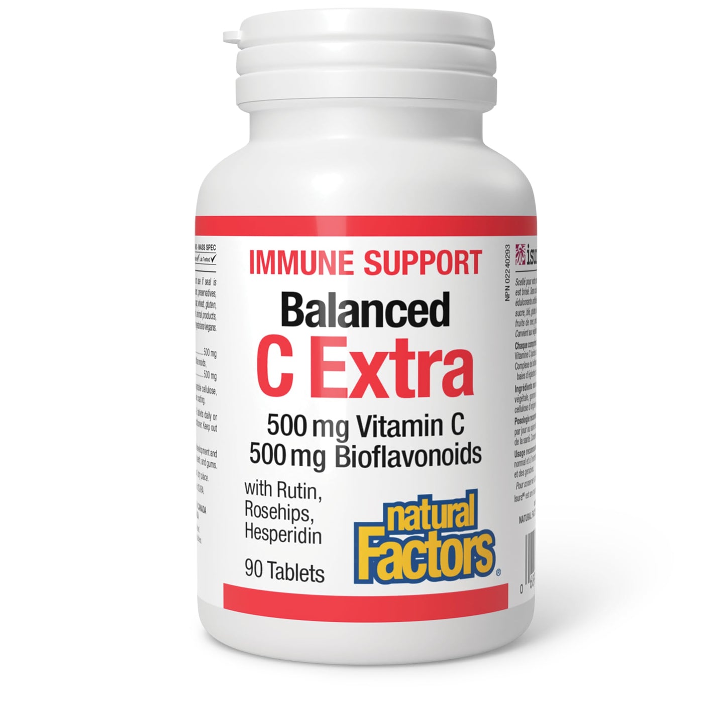 Natural Factors Vitamin C 500mg with Rosehips, 90 Tablets