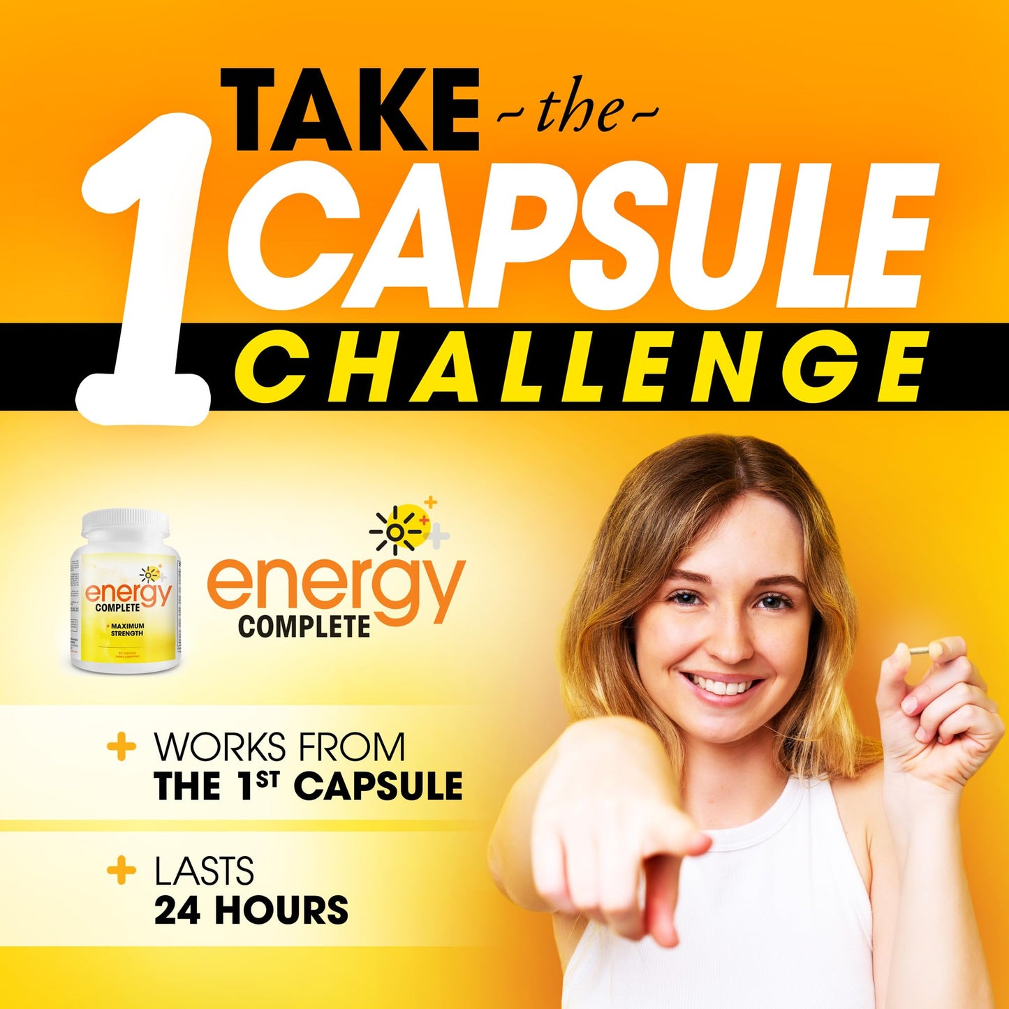Instant Brands Energy Complete 18-in-1 Vegan Energy and Focus Supplement - Vegan Caffeine Capsules, 60 Count