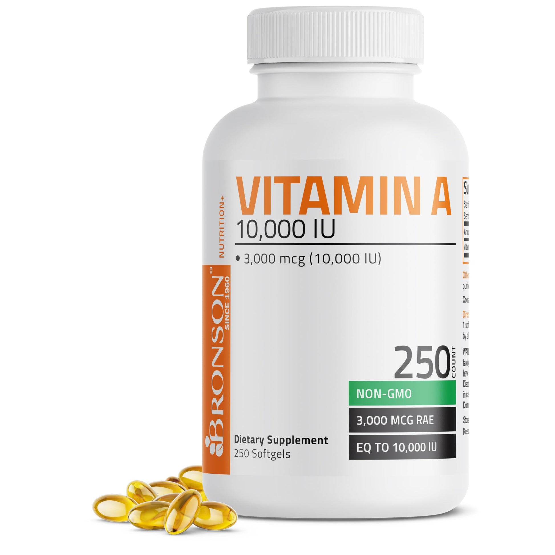 Bronson Vitamin A 10,000 IU Healthy Vision and Immune Support, 250 Softgels