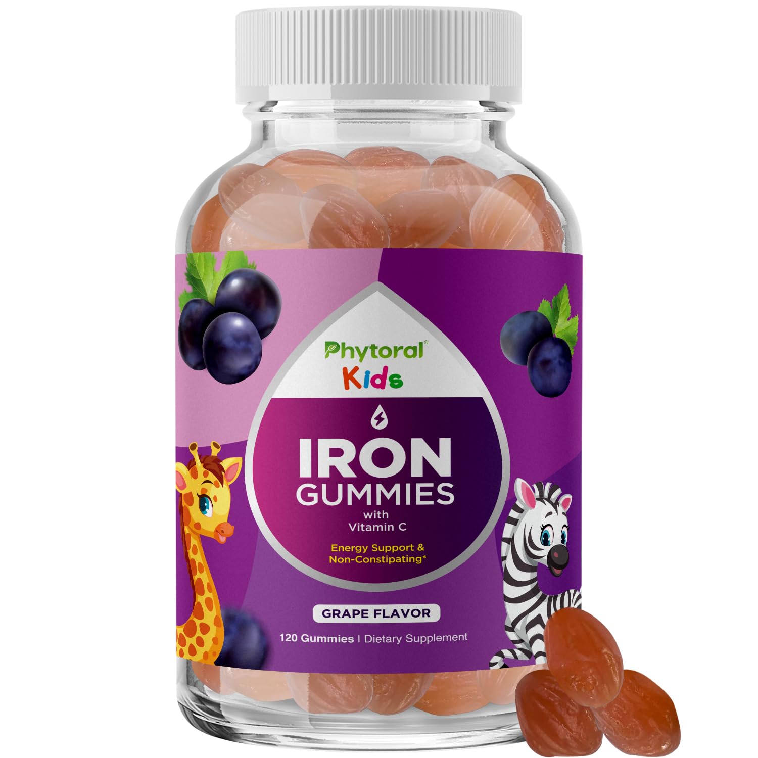 Phytoral Iron Gummies with Vitamin C for Kids Capsule, 120 Count
