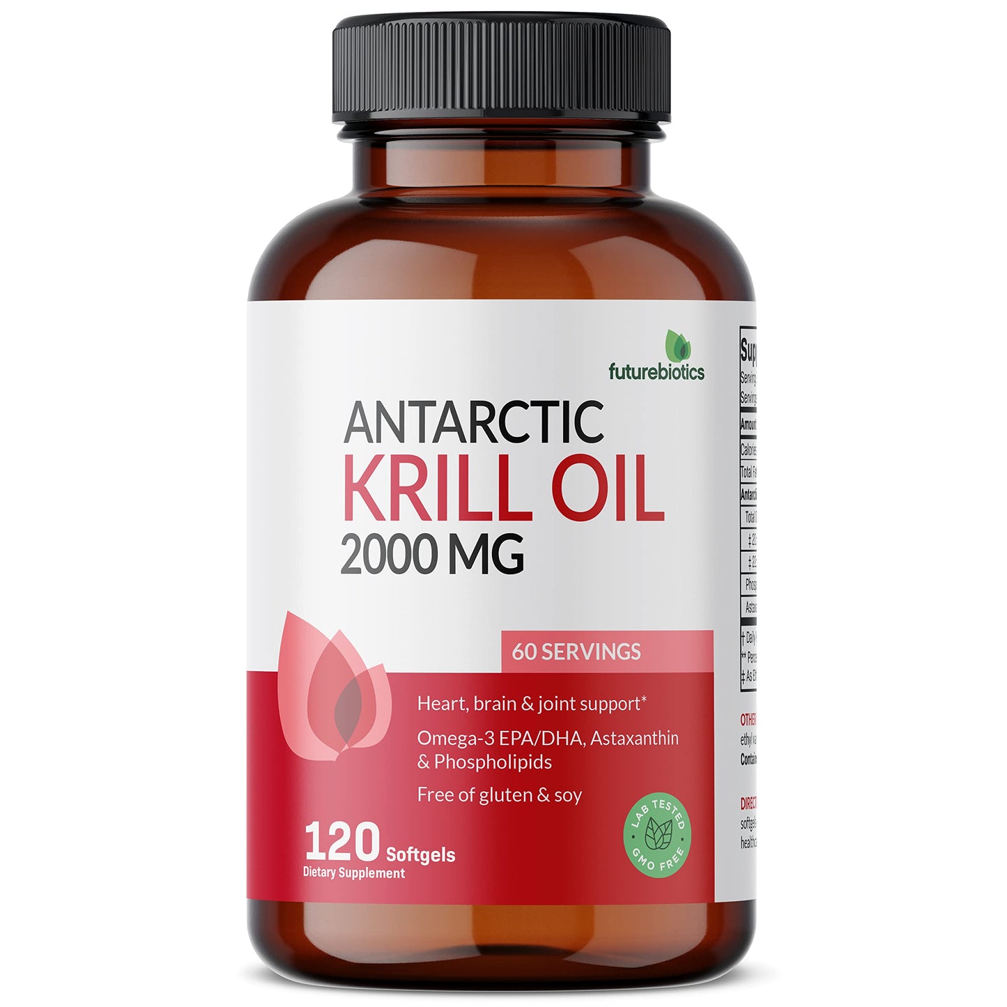 Futurebiotics Antarctic Krill Oil 2000mg with Astaxanthin, Omega-3s EPA, DHA and Phospholipids Softgels 120