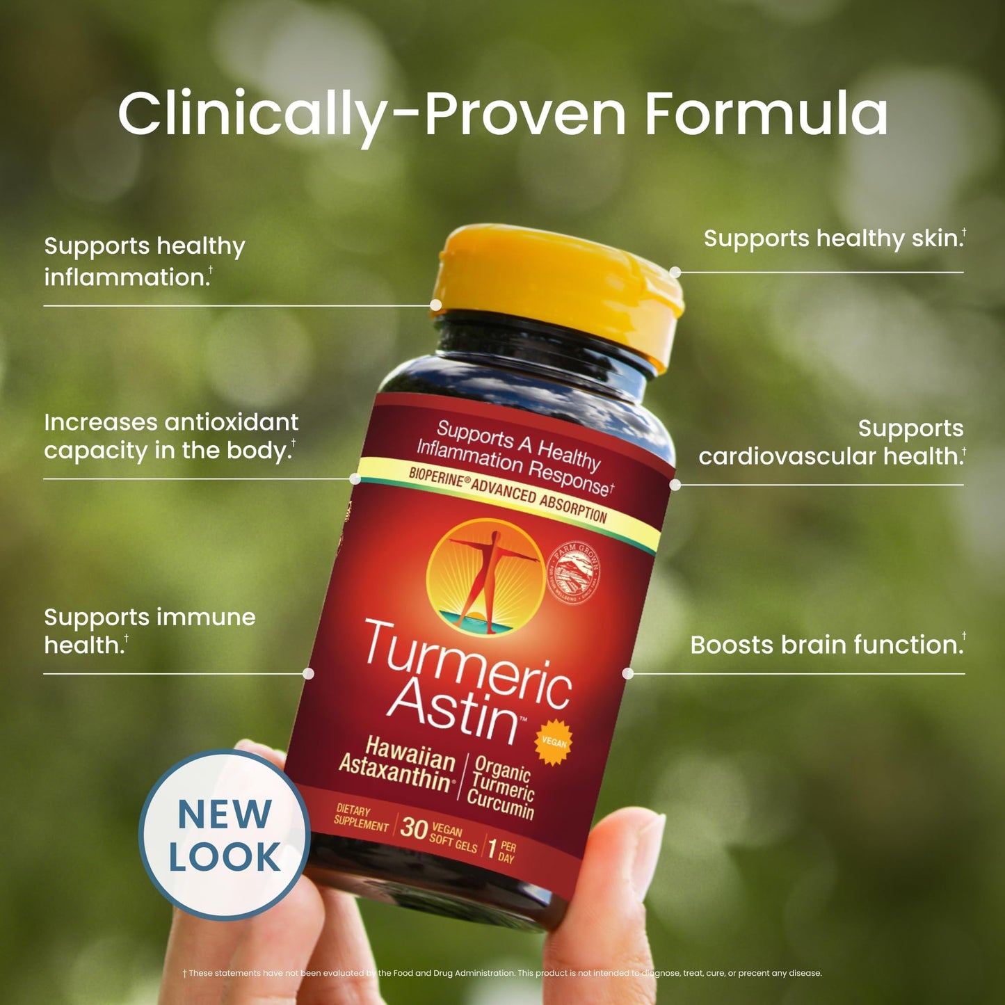 Nutrex Hawaii TurmericAstin, with Turmeric, BioAstin Hawaiian Astaxanthin & BioPerine Black Pepper Extract Capsule 30 Count