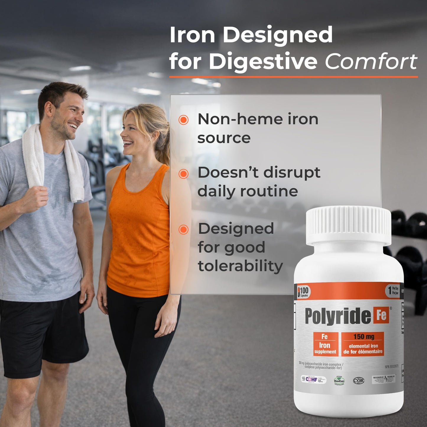 POLYRIDE FE Vegan Iron Supplement Capsule 1 Count