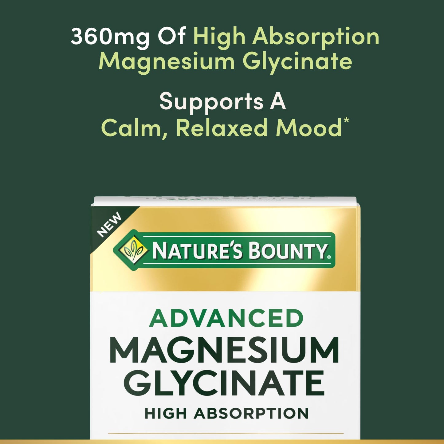 Nature's Bounty Calm Magnesium Glycinate Supplement Capsule 90 Count