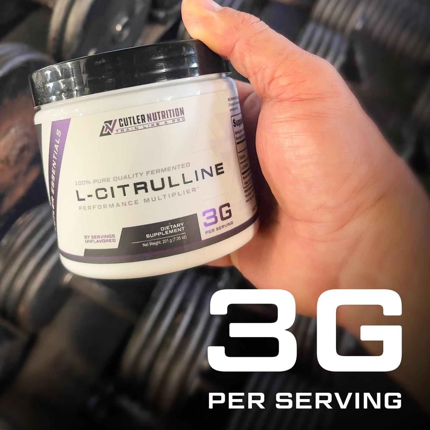 Cutler Nutrition Jay Essentials 100% Pure L-Citrulline Powder, Unflavored, 7.05 oz