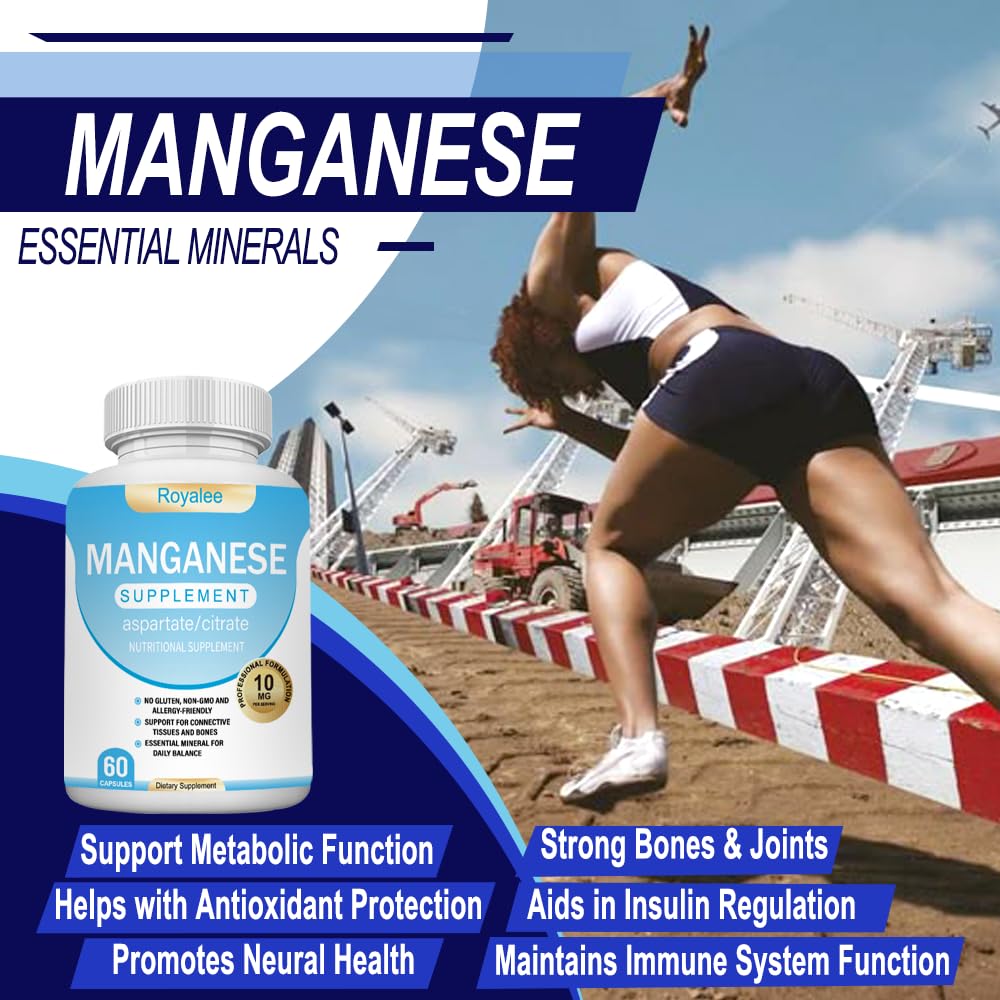 Royalee Magnesium Complex & Manganese Supplement Bundle 150 Capsules