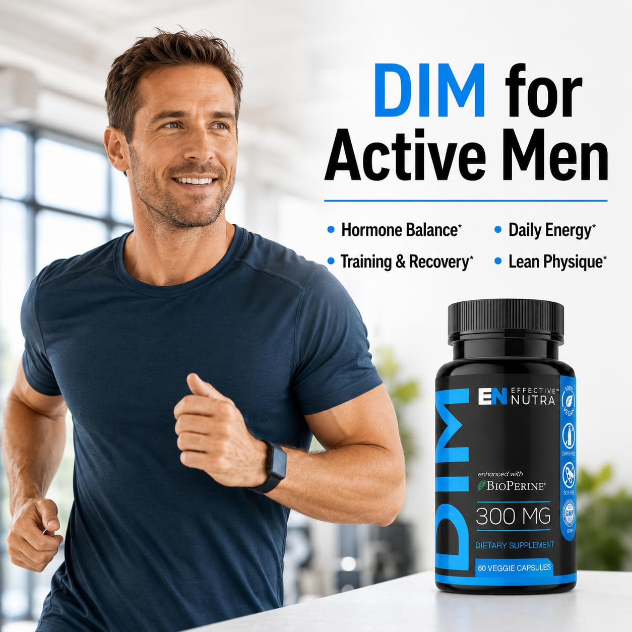 Effective Nutra DIM Supplement 300 mg with BioPerine 120 Capsules