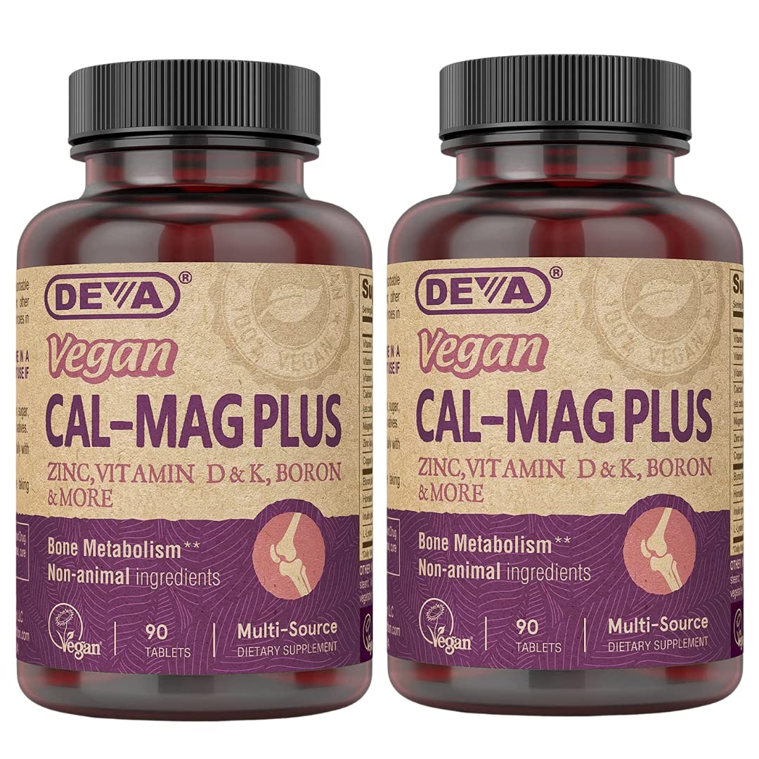 DEVA Vegan Calcium Magnesium Supplement Tablets 180 Count