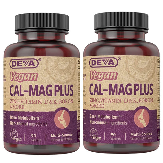 DEVA Vegan Calcium Magnesium Supplement Tablets 180 Count