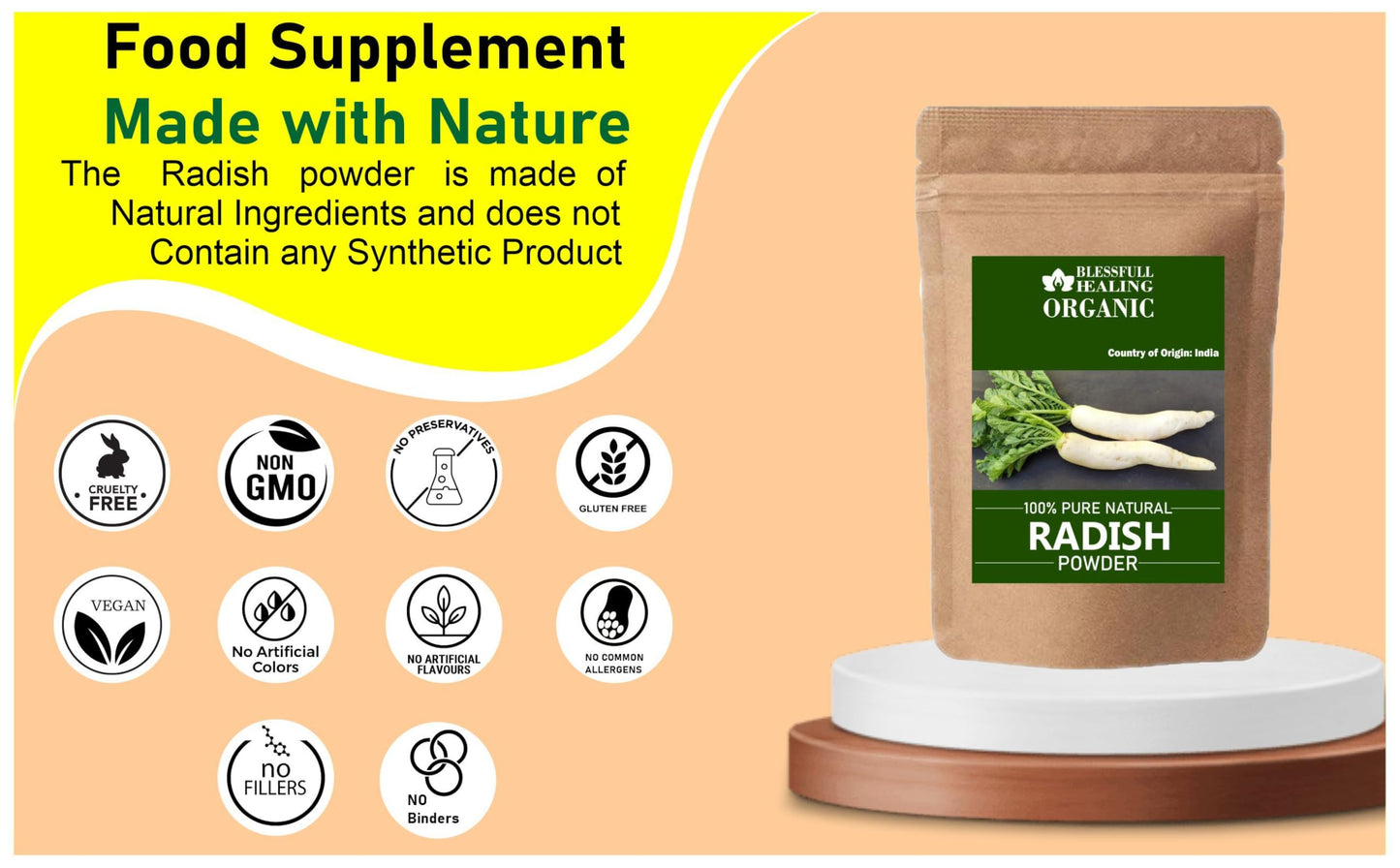 Blessfull Healing Organic Radish Powder 10.58 oz