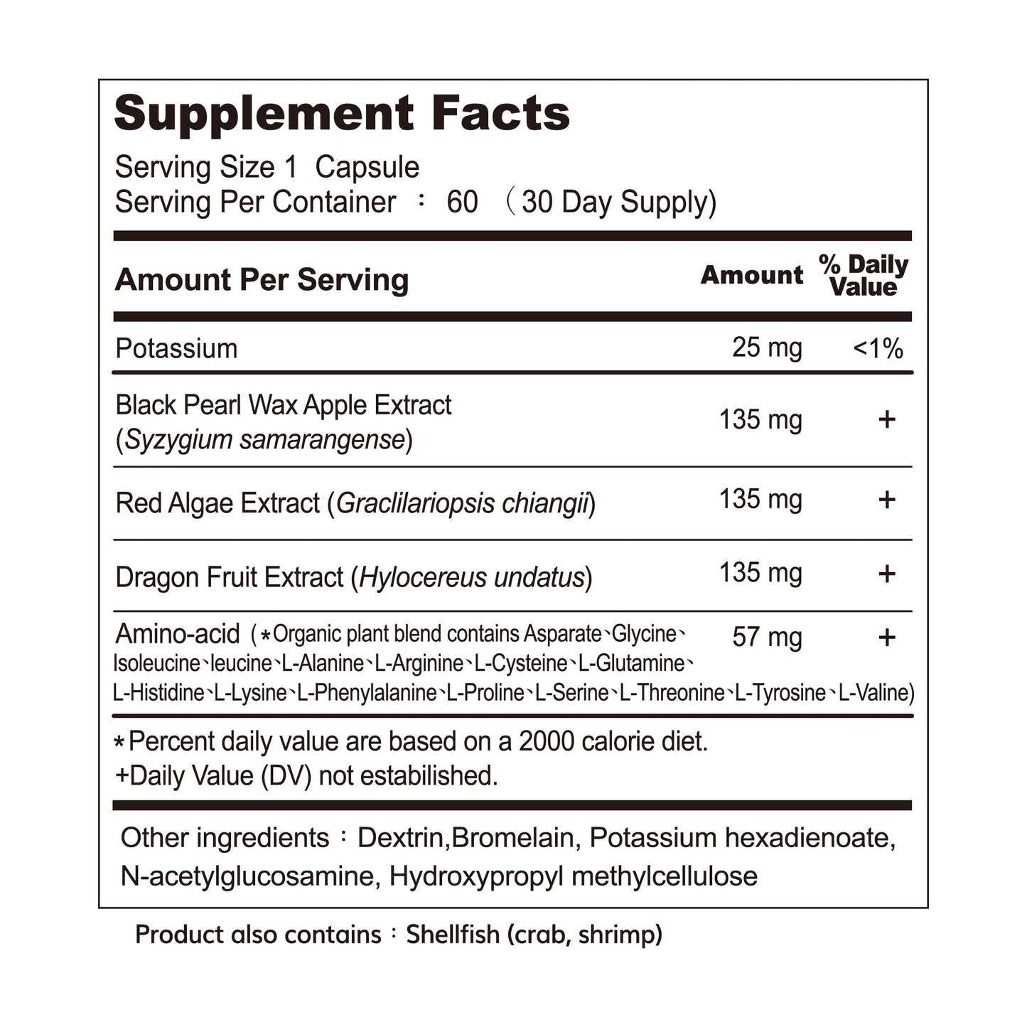 FSN FRUSIRNAG Gut Health Supplement with Black Pearl Wax Apple, 60 Capsules