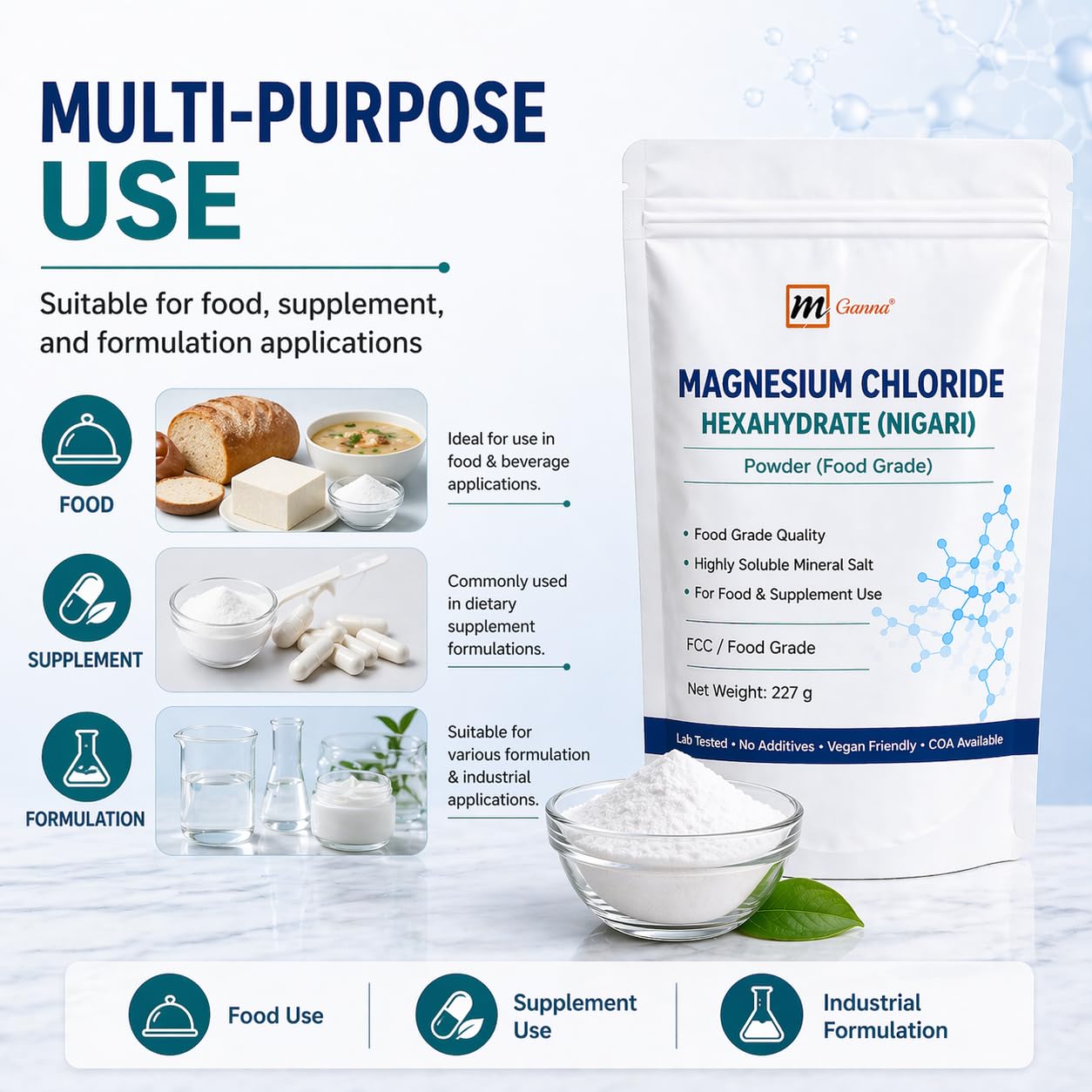 mGanna Magnesium Chloride Powder 8 Ounce
