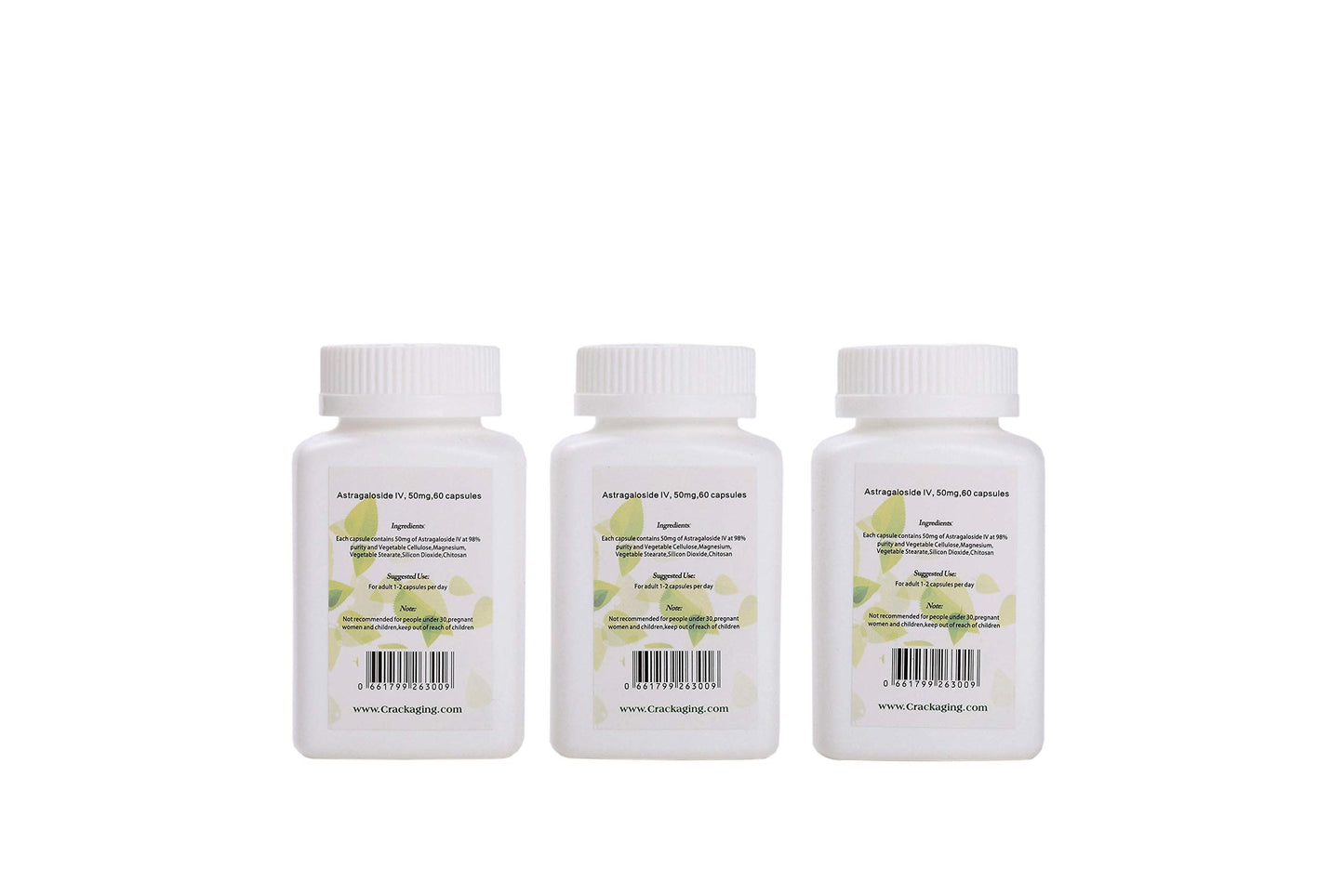 Crackaging Super-Absorption Astragaloside IV 98% 50mg/Cap, Immune Support, 180 Vegetarian Capsules