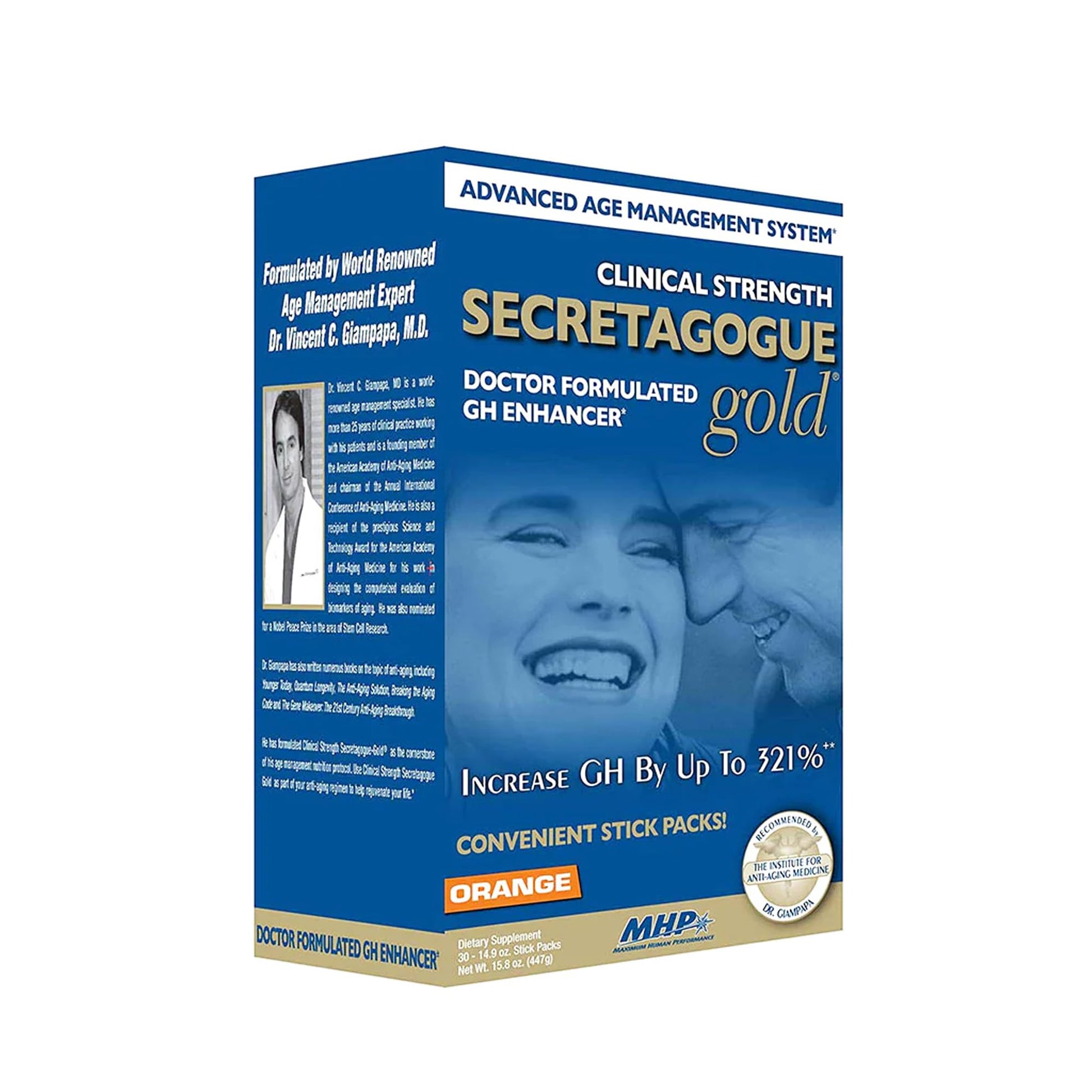 Maximum Human Performance Secretagogue Clinical Strength-Gold Orange Powder, 30 Count