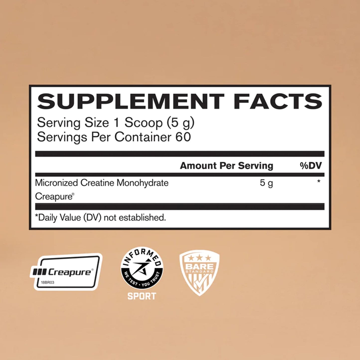 BARE PERFORMANCE NUTRITION BPN Pure Creatine Monohydrate Powder by Creapure, Unflavored Creatine Powder, 90 Servings