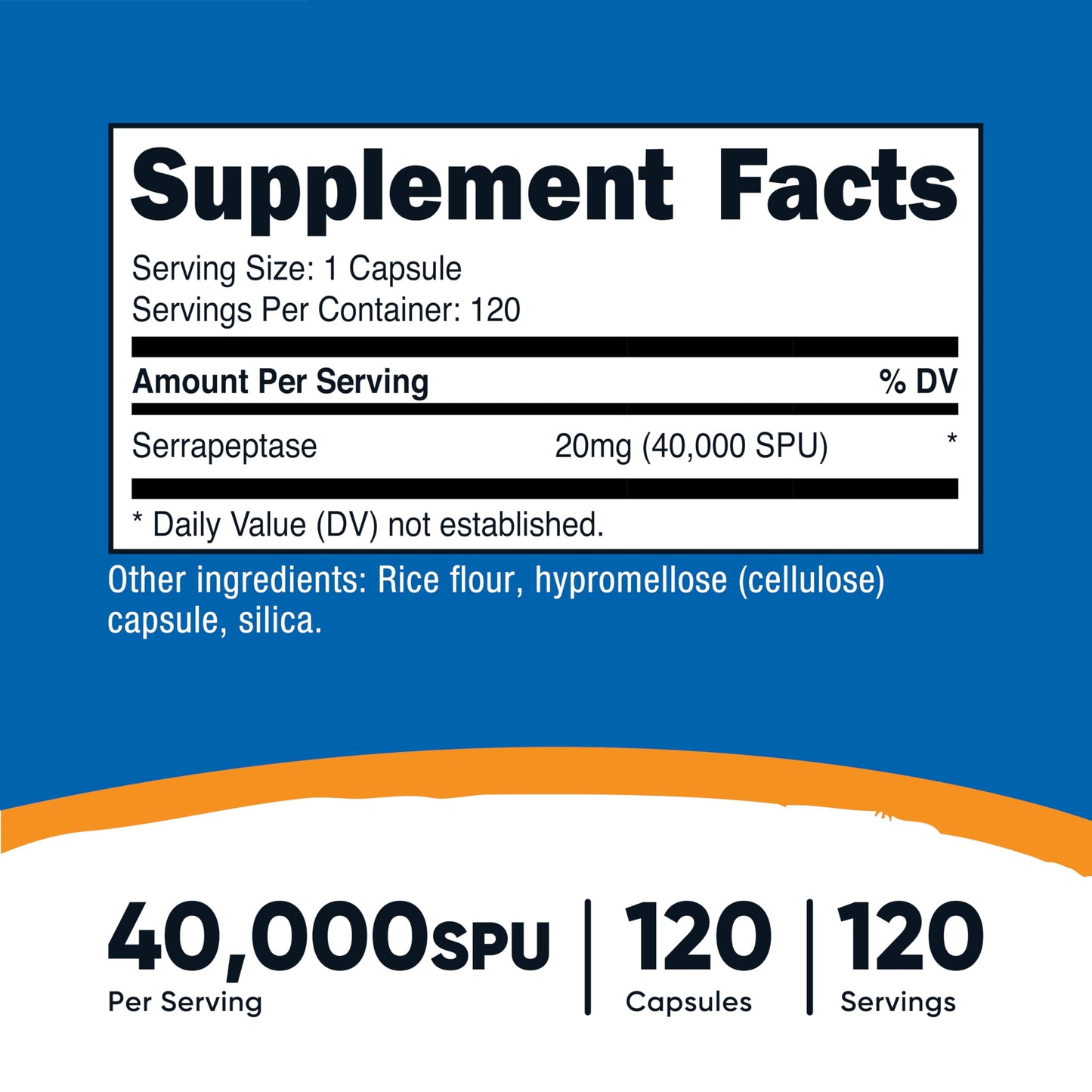 Nutricost Serrapeptase 40,000 SPU Capsules, 120 Count
