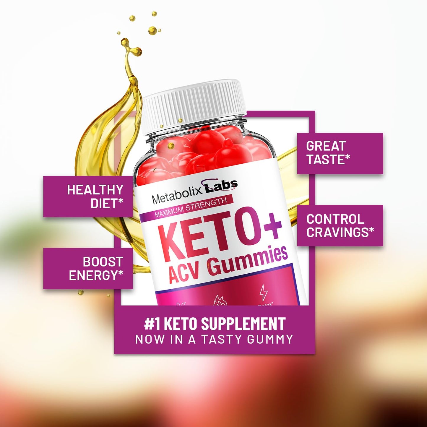 Indelo Metabolix Labs Keto ACV Gummies - Advanced Formula Keto Plus Weight Management Apple Cider Vinegar, 120 Gummies