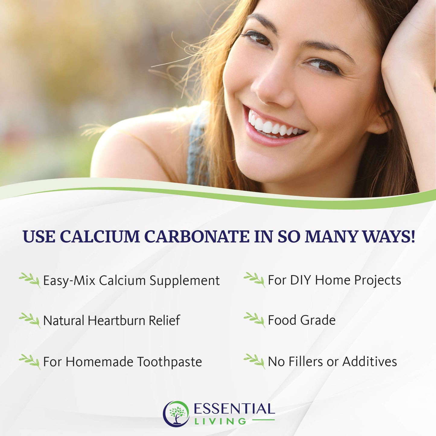 Essential Living Calcium Carbonate Powder 16 Ounce