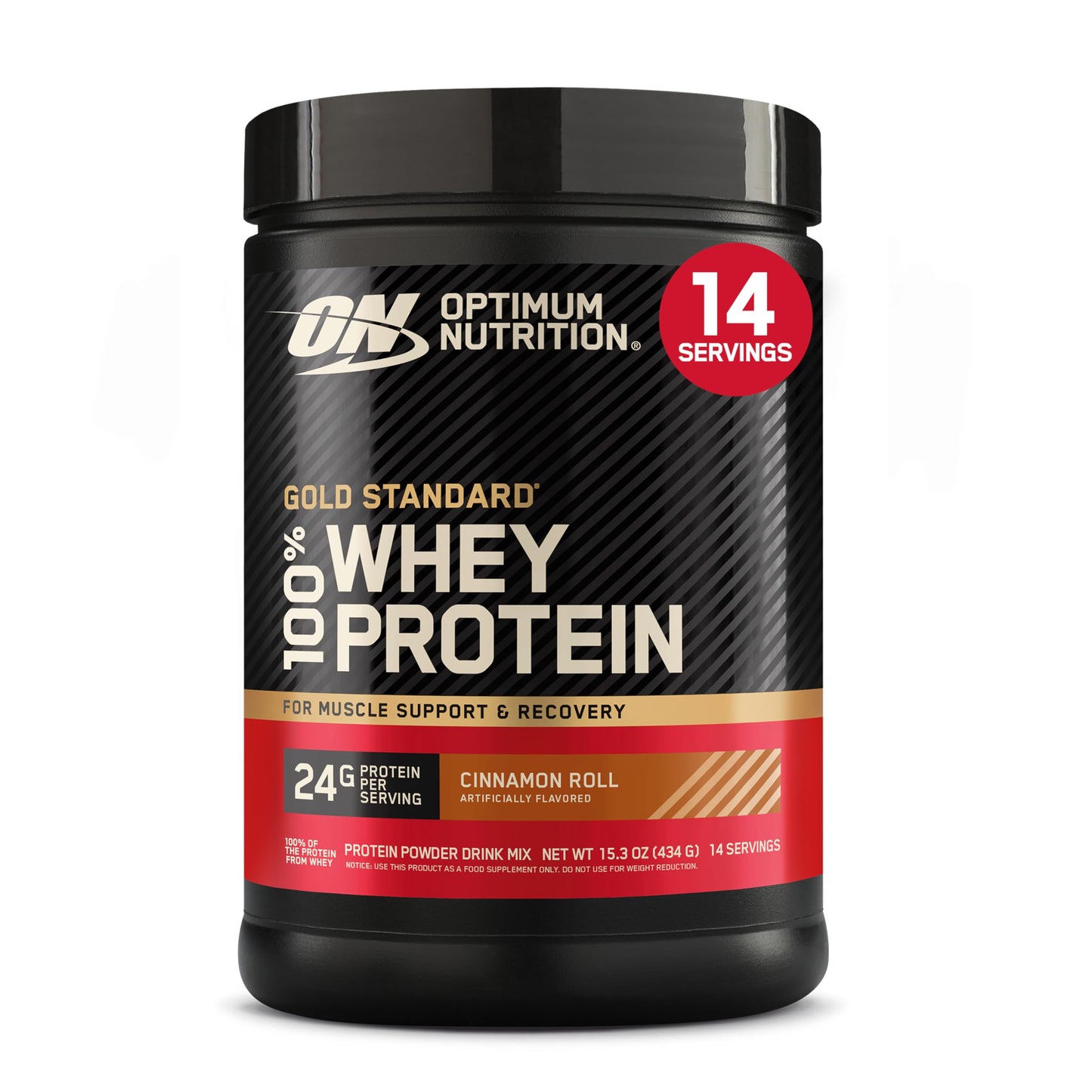 Optimum Nutrition Gold Standard 100% Whey Protein Powder Cinnamon Roll, 16 Servings