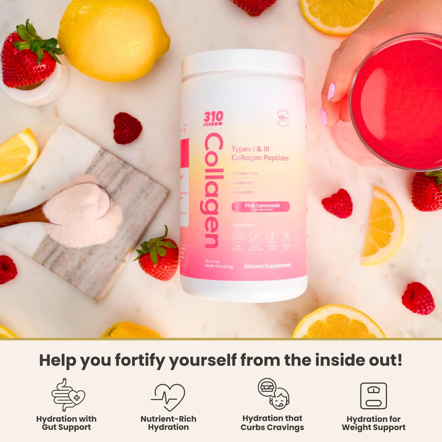 310 Nutrition Collagen Peptides Powder, 12.48 Ounce