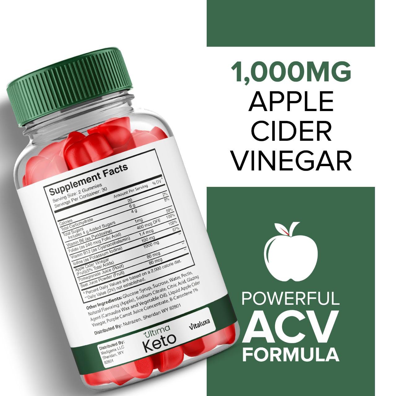 Vitaluxa Ultima Keto ACV Gummies 60 Count