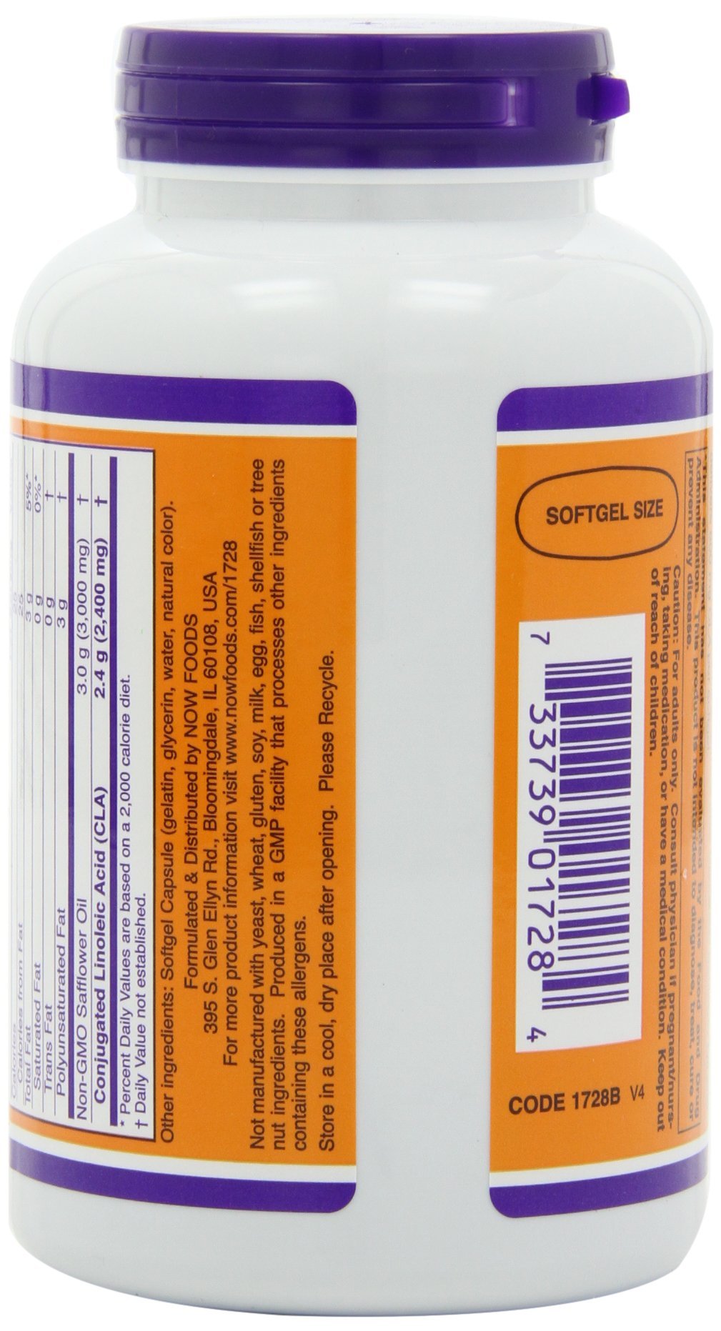NOW Foods CLA 800mg Softgels, 360 Softgels