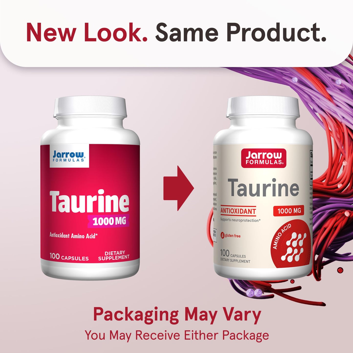 Jarrow Formulas Taurine 1000 mg Capsules, 1200 Capsules