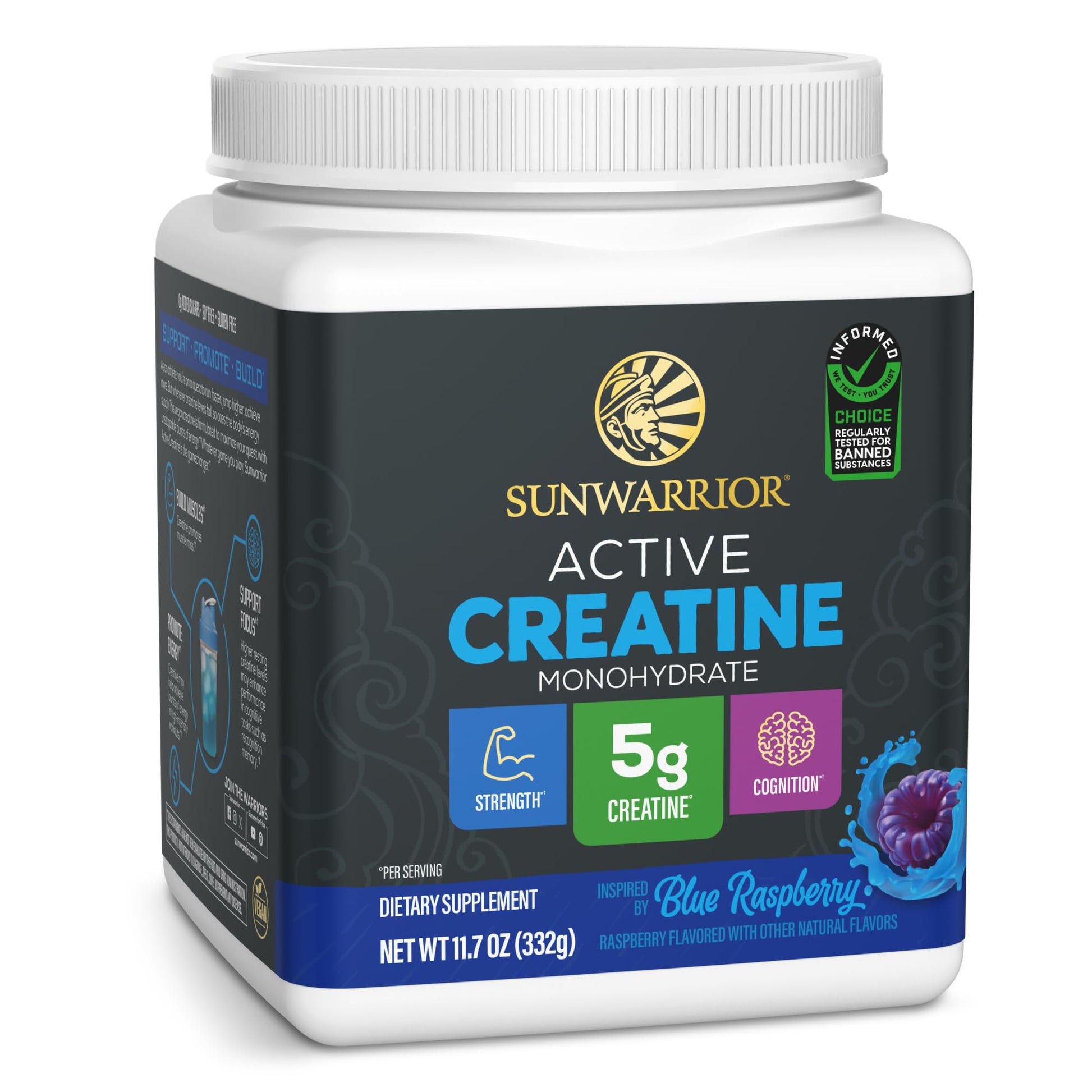 Sunwarrior Creatine Monohydrate Powder Micronized PreWorkout Recovery Supplement 11.7