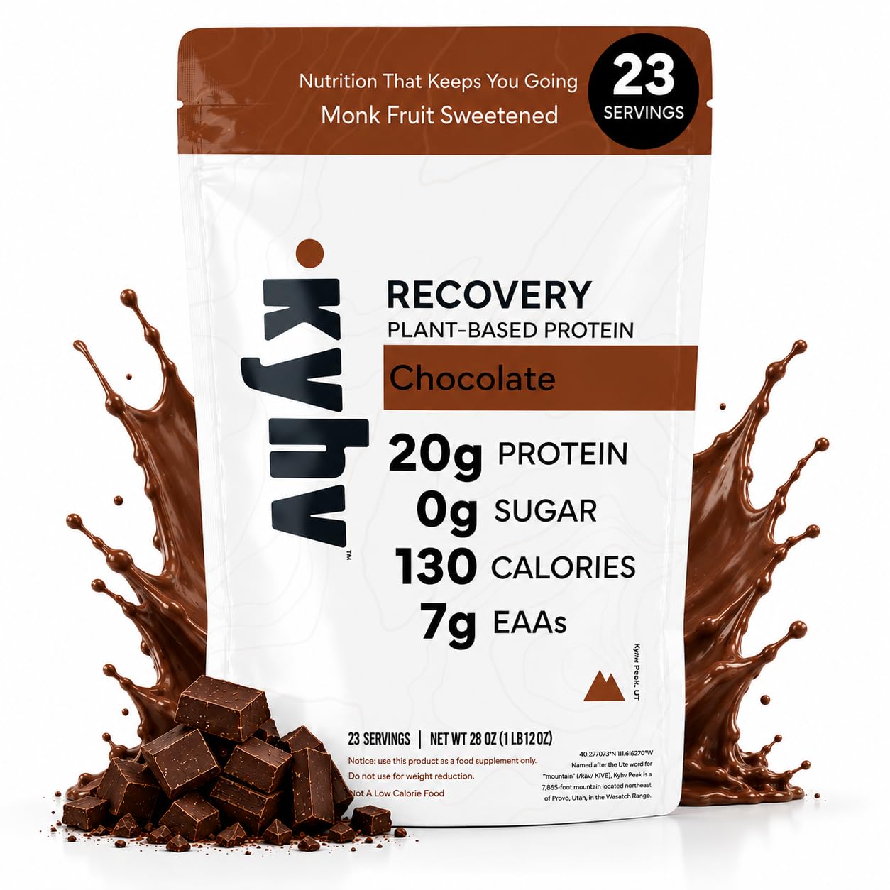 Kyhv Nutrition Plant Based Protein Powder, Chocolate, 28 Servings