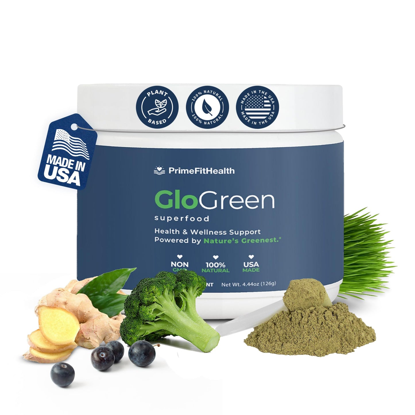 Primefithealth GloGreen Superfood Powder 4.5 oz