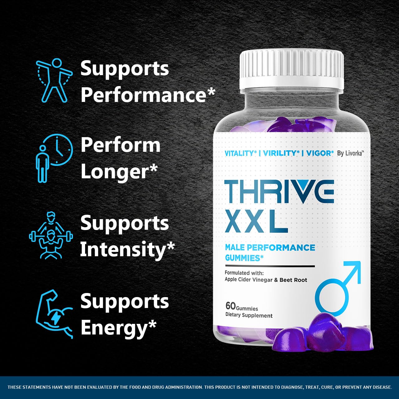 LIVORKA Thrive XXL Gummies 60 Count