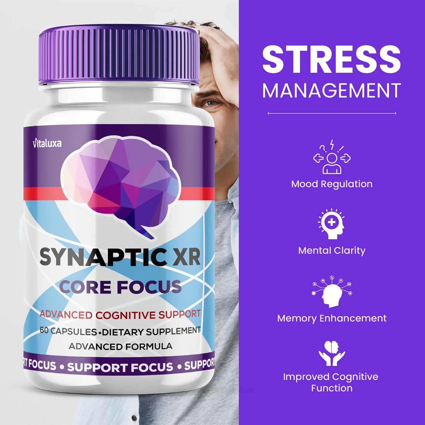 Vitaluxa Synaptic XR Core Focus Capsules, 120 Capsules