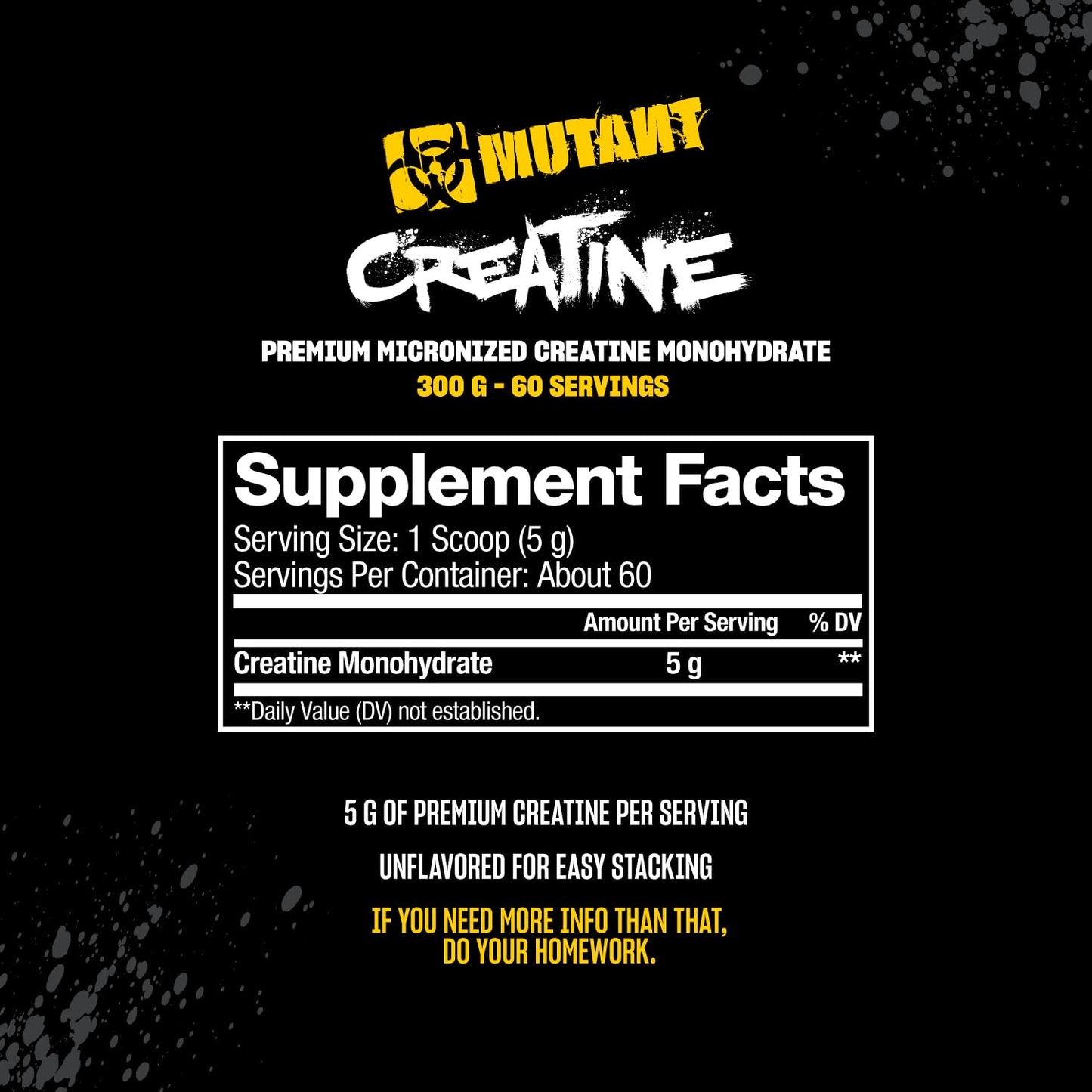Mutant Creatine Monohydrate Micronized Powder, 10.6 oz