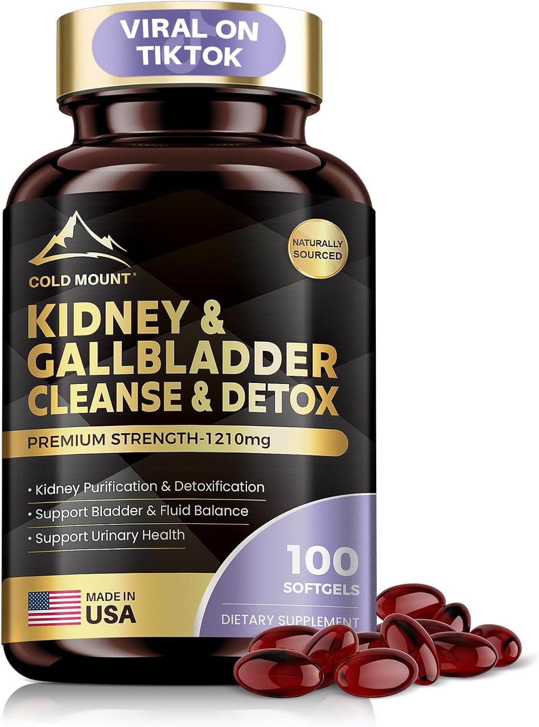 MEGNETA Kidney Cleanse Detox & Repair Softgels, 100 Count