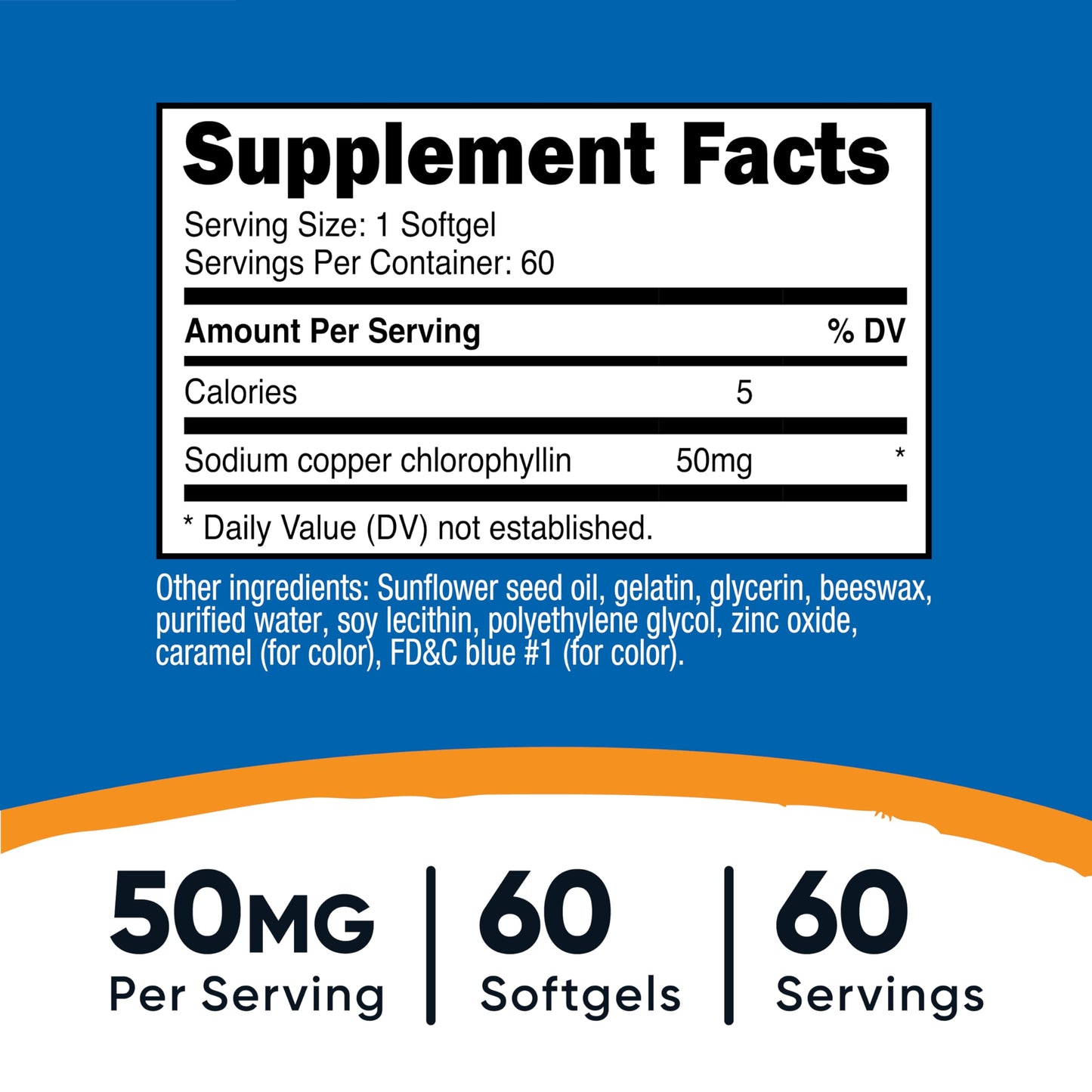 Nutricost Chlorophyll 50mg Softgels, 60 Count