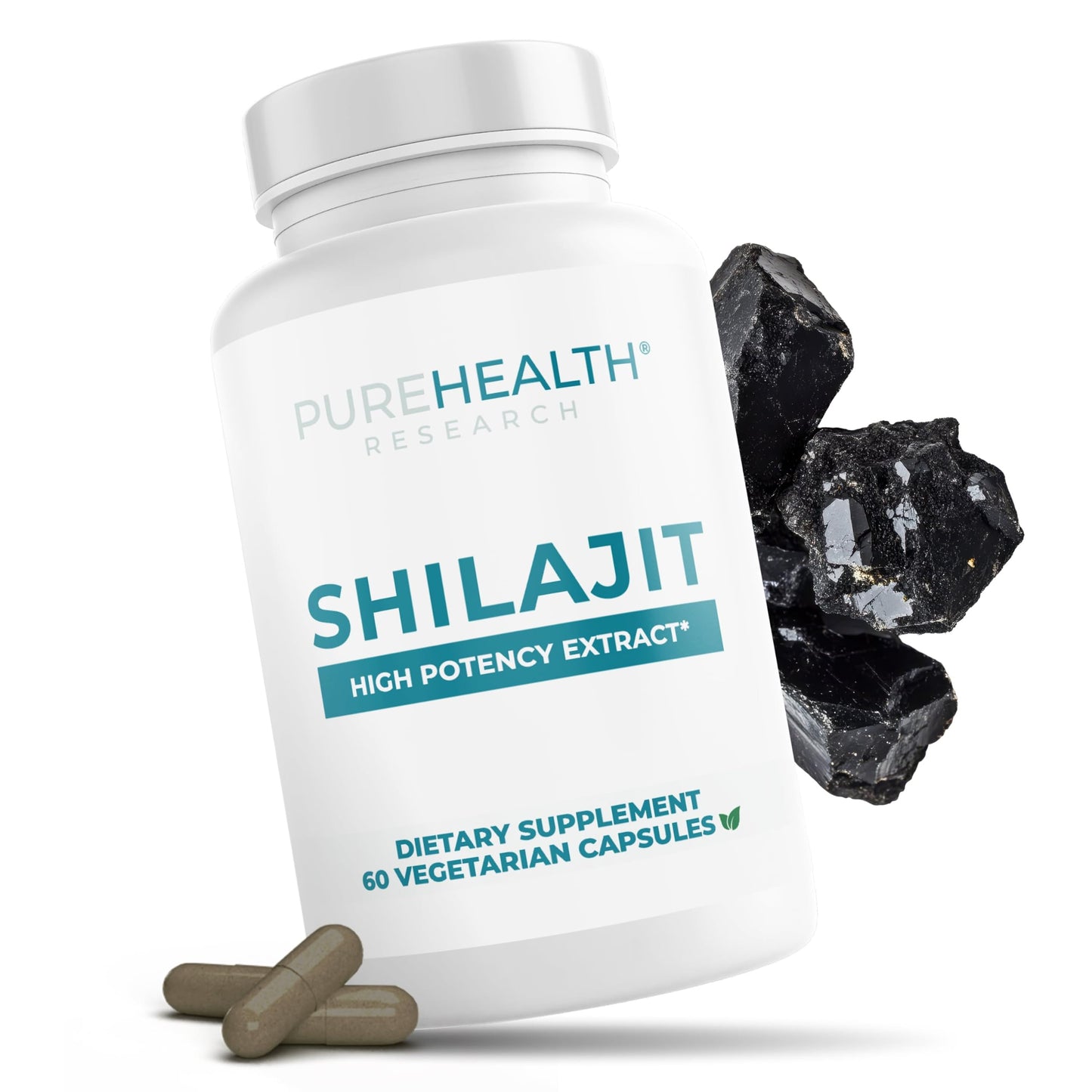 PUREHEALTH RESEARCH Shilajit 1000 mg Capsules, 60 Count