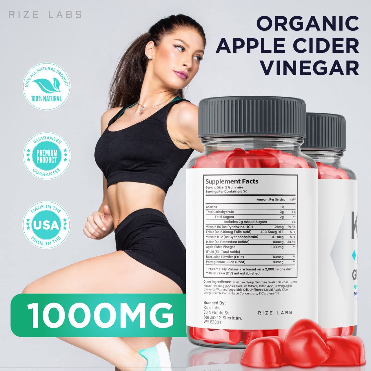 Rize Labs Keto Trim Max ACV Gummies, 120 Gummies