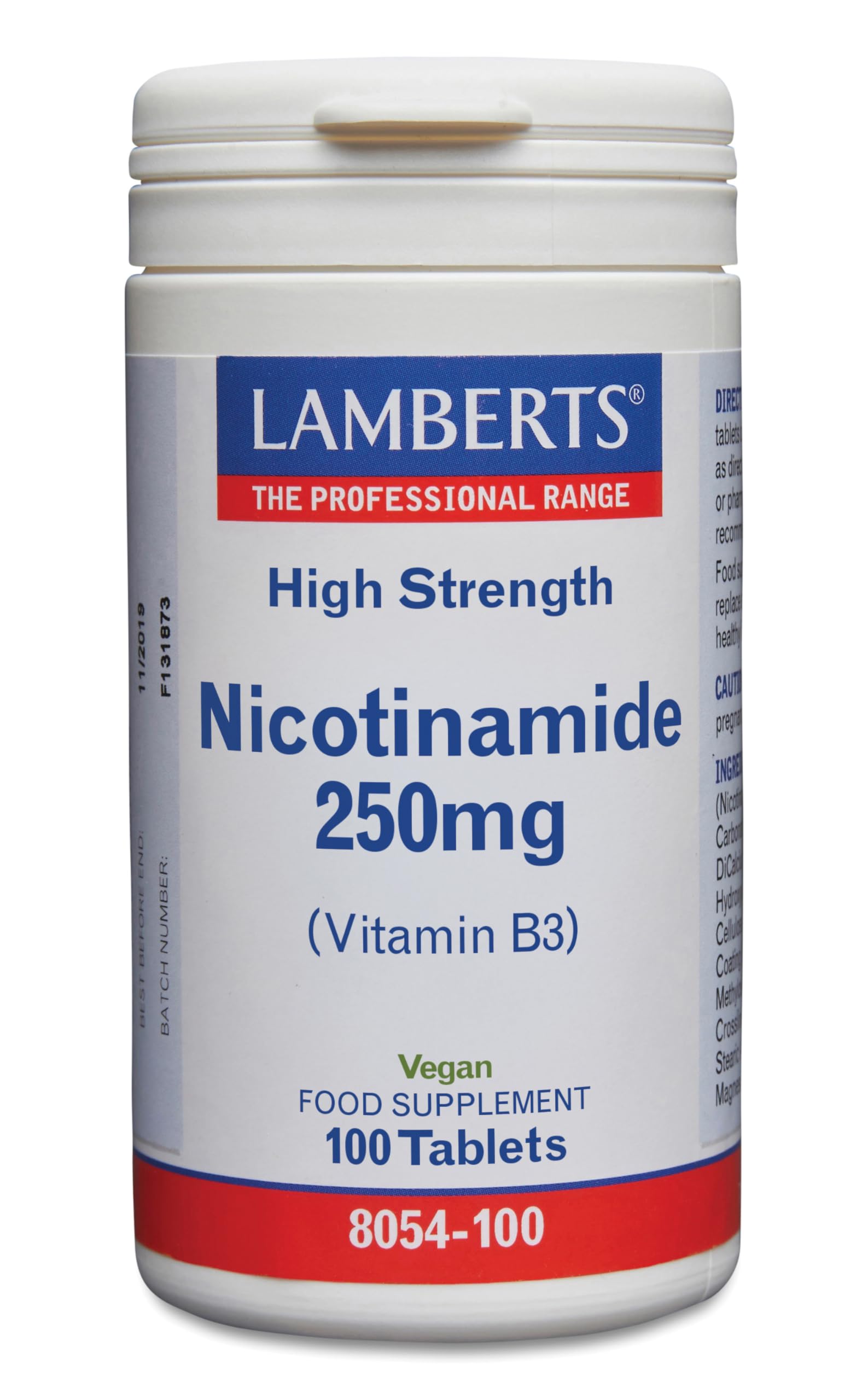 Lamberts Nicotinamide (Vitamin B3) Tablets, 100 Tablets